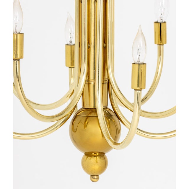 Metal Brass 16-Branch Chandelier For Sale - Image 7 of 7