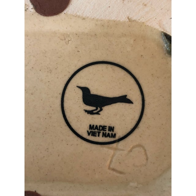 Green Retro Ceramic Vase With Geometric Pattern, 1960s For Sale - Image 8 of 10