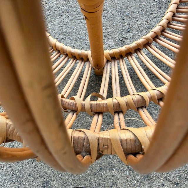 Franco Albini Style Rattan Ottoman in Lobster Pot Design For Sale - Image 12 of 12