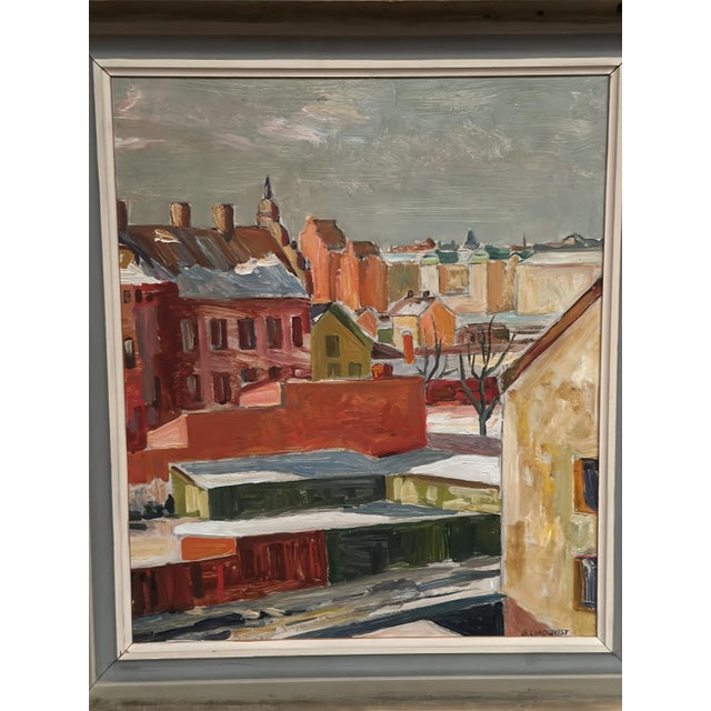 Bertil Lundqvist, Landscape, 1950s, Oil Painting on Panel, Framed For Sale - Image 8 of 18