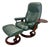 Vintage Leather Ekornes “Consul” Stressless Lounge Chair Recliner in Hunter Green For Sale