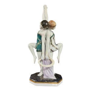 German Ens Porzellan Volkstedt Art Deco 11" Porcelain Statue Figurine of Dancers