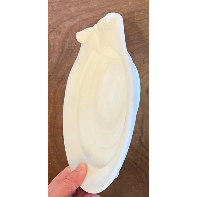 Antique 19th Century French Frosted White Opaline Glass Scallop Sea Shell Dish For Sale - Image 10 of 13