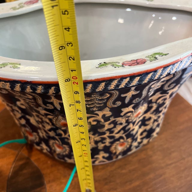 1970s Set of 2, Asian Inspired Peacock Design Umbrella Stand and Vase For Sale - Image 9 of 12