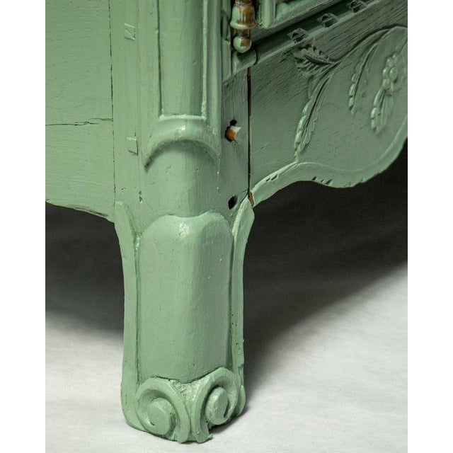 Early 19th Century French Pistache Green Marriage Armoire For Sale - Image 12 of 17