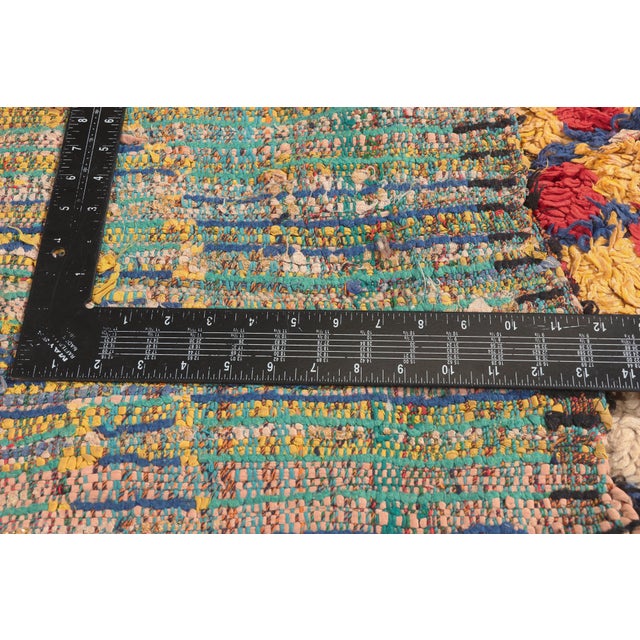 Textile Vintage Azilal Boucherouite Moroccan Rug, 04'06 X 05'06 For Sale - Image 7 of 10