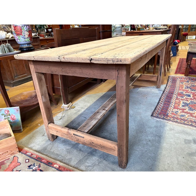 Antique Rustic Farmhouse Table in Oak For Sale - Image 9 of 10