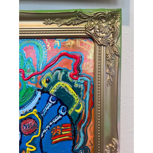 Textile Original Painting on Canvas by Serg Graff, "Alen Inside the Suit ", Cosmic Art For Sale - Image 7 of 10
