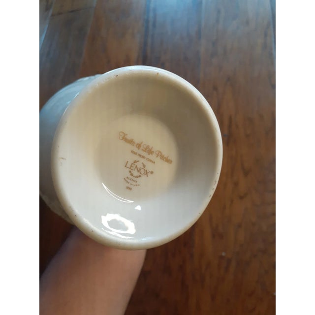 American Vintage Lenox Ivory Fine Porcelain Usa Fruit of Life Pitcher For Sale - Image 3 of 8