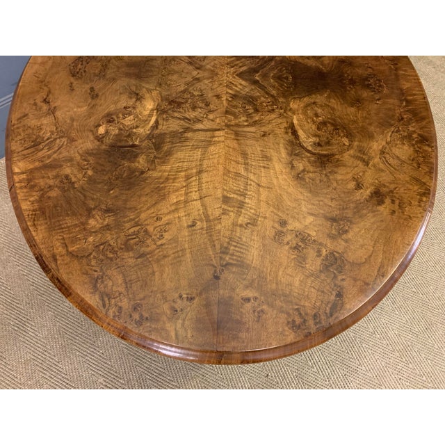Large Victorian Burr Walnut Coffee Table, 1870 For Sale - Image 12 of 15