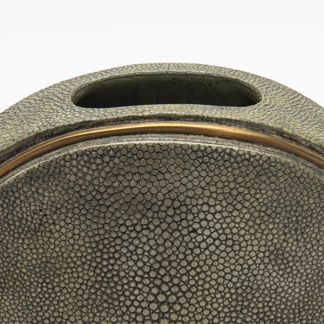 Metal Shagreen Vase With Brass Details by R&y Augousti For Sale - Image 7 of 7