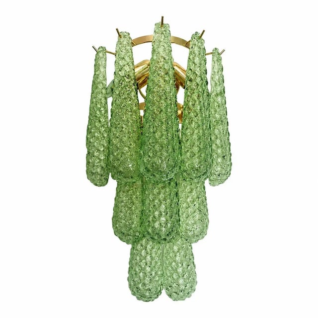 Graniglia Green Conchiglie Murano Glass Gold Wall Sconce by Simoeng For Sale - Image 13 of 13