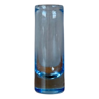 Scandinavian Modernist Danish Glass Bud Vase in Blue Glass, 1950s For Sale