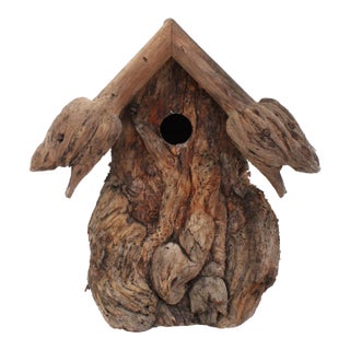 Vintage Rustic Garden Knothole Birdhouse For Sale