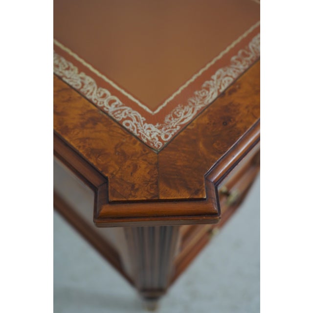 Italian Small Leather Top Walnut Writing Desk For Sale - Image 9 of 16