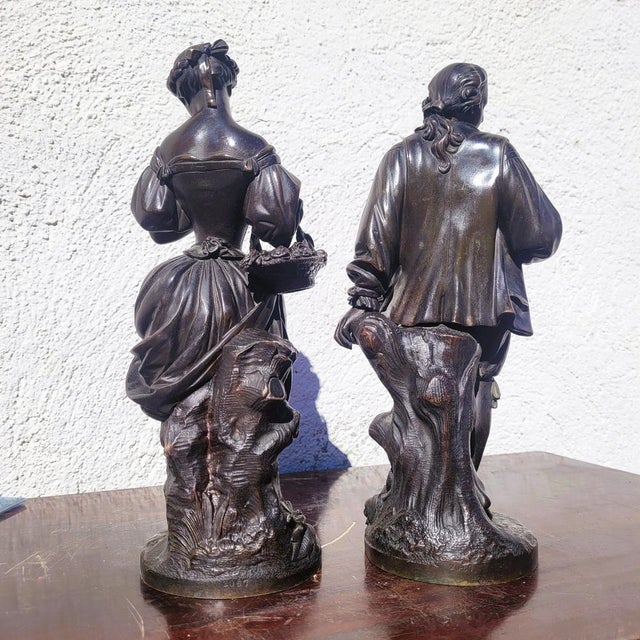 Couple of Gallant Lovers, 19th Century, Bronze, Set of 2 For Sale - Image 11 of 18