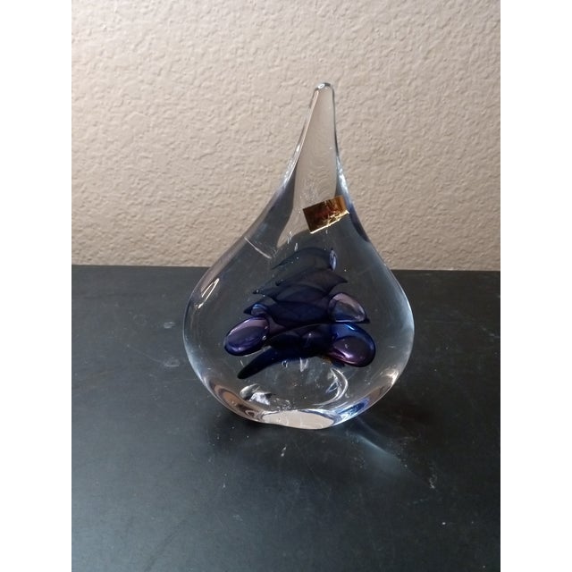 Vintage Signed Marian Pyrcak Tear Drop Shaped Paperweight From Poland For Sale In Dallas - Image 6 of 6