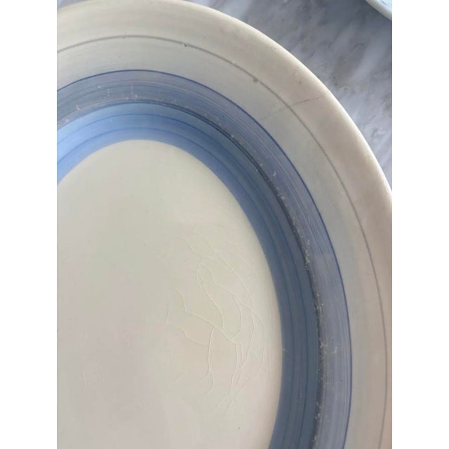 “And I guess that’s why they call it the blues…” Elton John This 12" Art Deco Oval Serving Platter with rings in shades of...