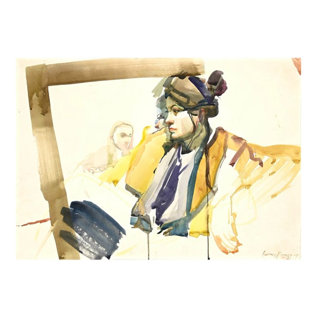 Anastasia Kurakina, Portrait, Watercolor, 2014 For Sale