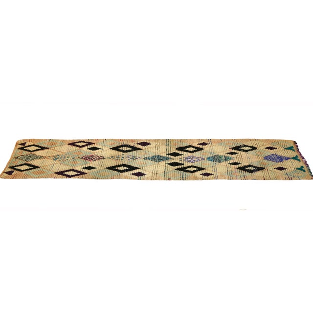 Midcentury Boujad Abstract Wool Runner 2.8 X 10.2 For Sale - Image 9 of 10