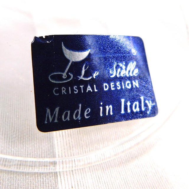 1970s 1970s Le Sielle Lot of Six Pink Crystal Cut to Clear Water Goblets For Sale - Image 5 of 5