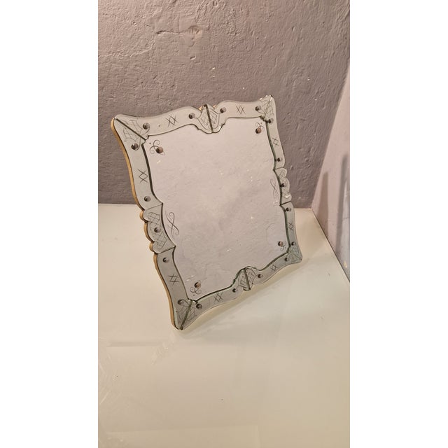 Fontana Arte Table Mirror in Engraved Glass by Luigi Brusotti for Fontana Arte, 1940s For Sale - Image 4 of 16