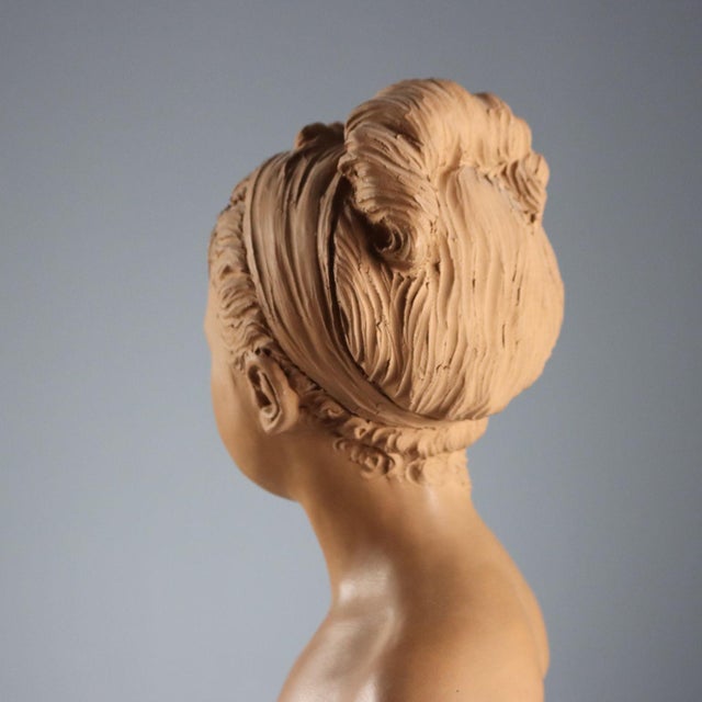Terracotta Busts attributed to Jean Antoine Houdon, Set of 2 For Sale - Image 6 of 10