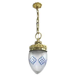 Art Nouveau Hanging Lamp in Bronze, 1890s