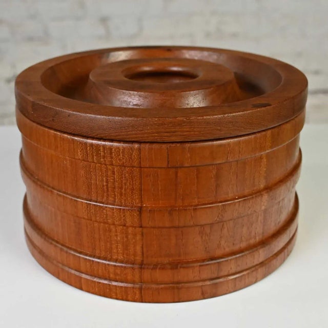 1960’s Scandinavian Modern Jens Quistgaard for Dansk Designs Teak Ice Bucket For Sale - Image 13 of 13