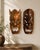 Pair of Vintage Philippine Hand-Carved Monkey Pod Wood Dragon & Demon Wall Masks A wonderfully expressive pair of vintage...