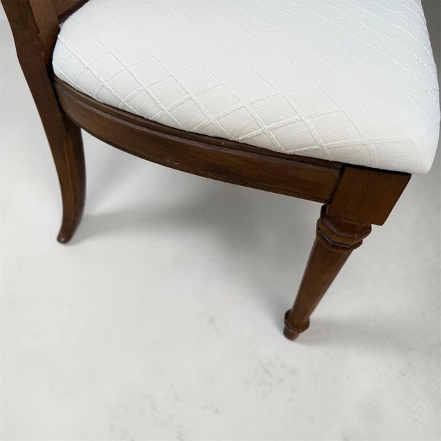 Wood Vintage Drexel French Provincial Cane Back Dining Chair Newly Upholstered For Sale - Image 7 of 8
