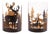 Cut Metal Deer and Forest Candle Holder (Set of 2) For Sale