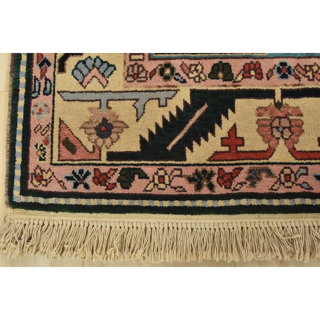 Heriz Rug 5’11” X 8’11” Blue Wool Vintage Tribal Hand-Knotted Oriental Carpet For Sale - Image 11 of 14