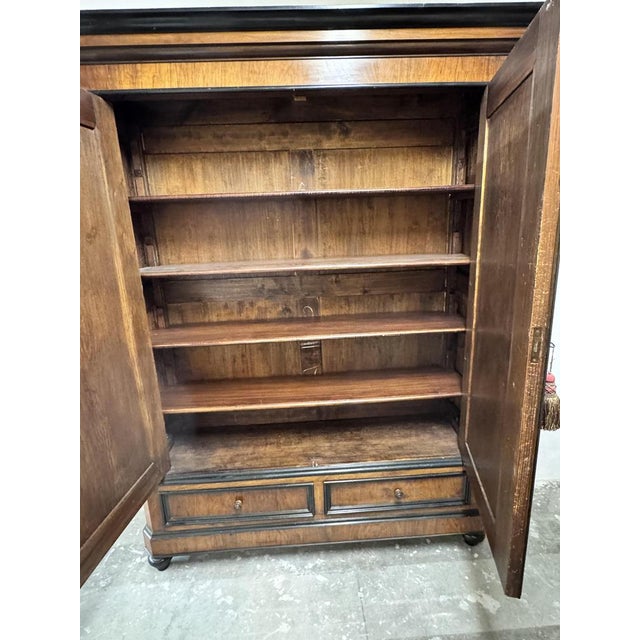 Black Large Antique Art Deco Amsterdamse School Wardrobe, 1900s For Sale - Image 8 of 18