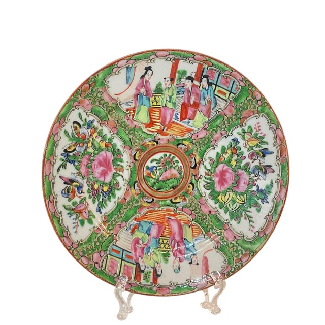 Chinese Rose Medallion Porcelain Plate 8 3/8”, 19th Century For Sale - Image 9 of 10