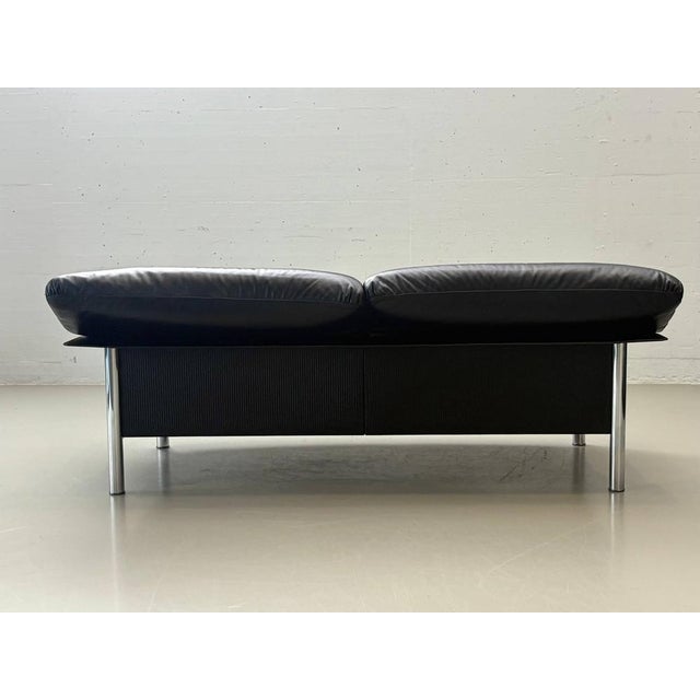 Metal Black 3-Seater Sofa by Pierluigi Cerri for Poltrona Frau, Italy, 1990s For Sale - Image 7 of 15