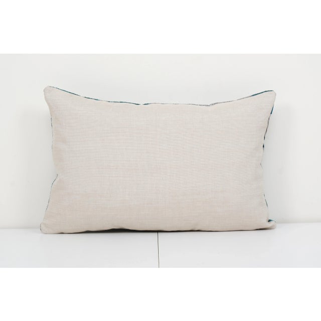 Ikat Velvet Pillow - Fish Lumbar Cushion Cover - Animal Ikat Velvet Pillow Cover 16'' X 24'' For Sale - Image 4 of 5