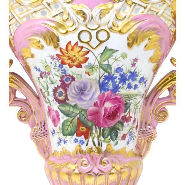 Pink Large & Impressive 19th Century French Sèvres Porcelain Centerpiece Vase For Sale - Image 8 of 10