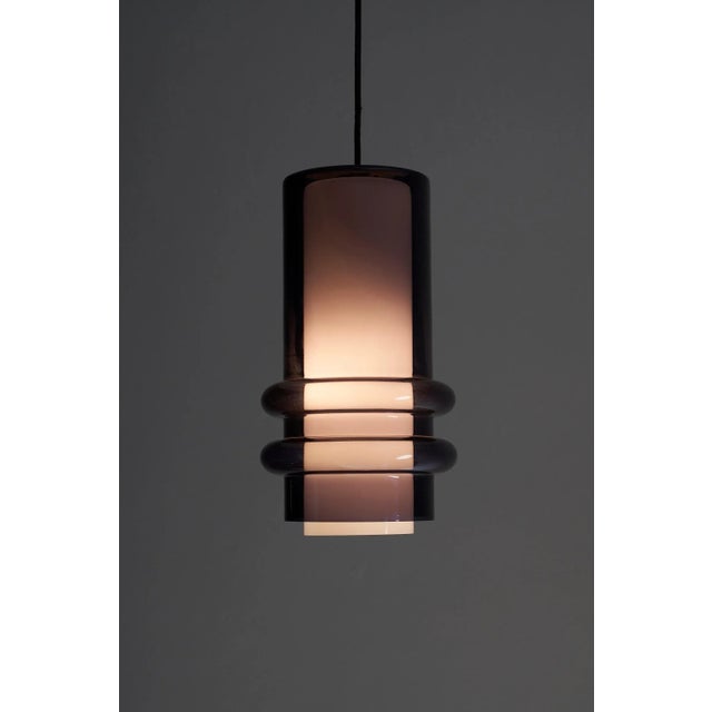 Circle Double Glass Pendant attributed to Jo Hammerborg for Fog & Mørup, Denmark, 1960s For Sale - Image 3 of 9