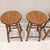 Farmhouse Vintage Rustic Farmhouse Solid Oak Tell City Backless Barstool With Paisley Print Seat Cushion For Sale - Image 3 of 17