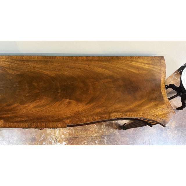 Vintage Henkel Harris Flamed Mahogany Adams Style Console Table Model No. 5758 For Sale In Raleigh - Image 6 of 17