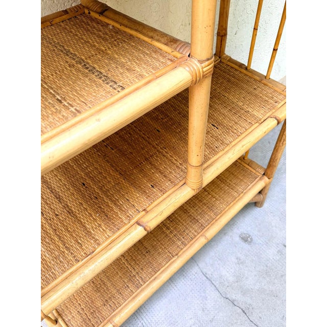 Bookcase in Bamboo, Malacca and Vienna Straw from Vivai del Sud, 1960 For Sale - Image 6 of 13