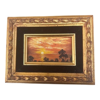 1970s Miniature Oil Painting Signed K E- Kathleen English For Sale
