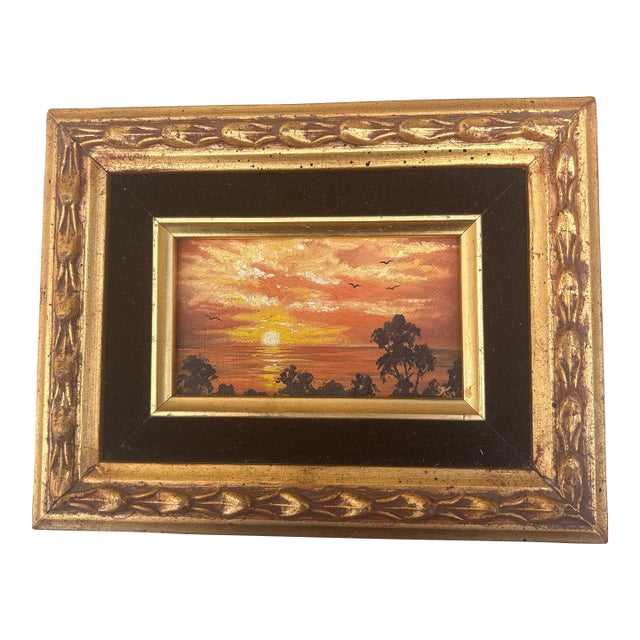 1970s Miniature Oil Painting Signed K E- Kathleen English For Sale