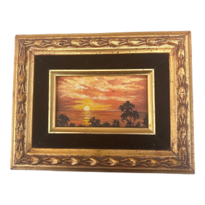 1970s Miniature Oil Painting Signed K E- Kathleen English