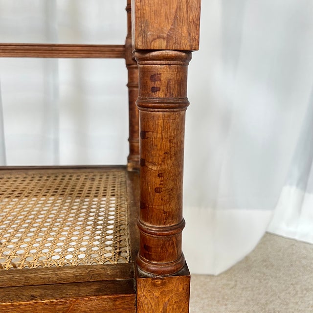 Antique Louis XIII Bench in Turned Wood and Cane, 1890s For Sale - Image 14 of 18