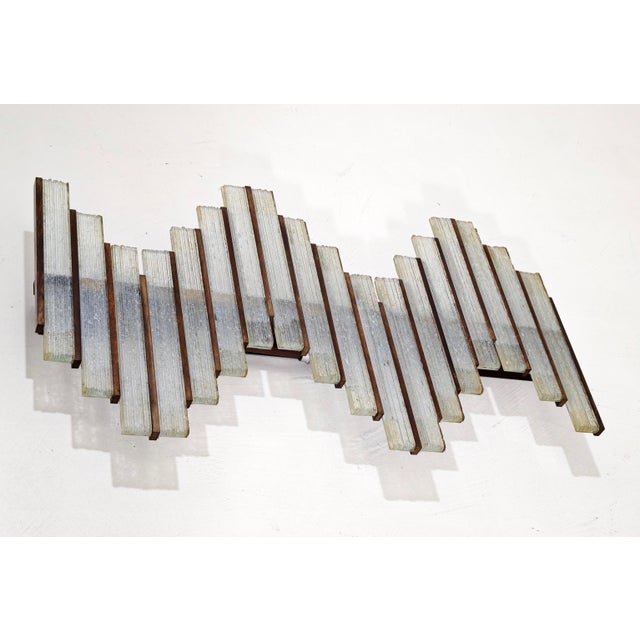 Mid-Century Modern Glass and Wood Wall Lamp by Biancardi and Jordan Arte for Poliarte Italia, 1970s For Sale - Image 11 of 18