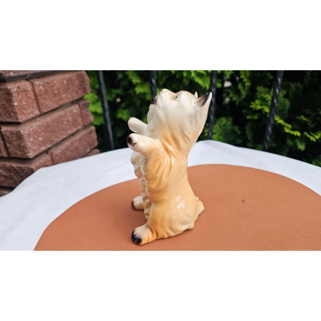 Dog, vintage porcelain dog, 1960s-70s, Połonne. Dimensions: height 18 cm; base dimensions: width 10 cm, depth 11 cm.