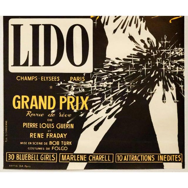 1960s 1960s Vintage French Cancan Poster, Lido "Gala Revue" - Rene Gruau For Sale - Image 5 of 5
