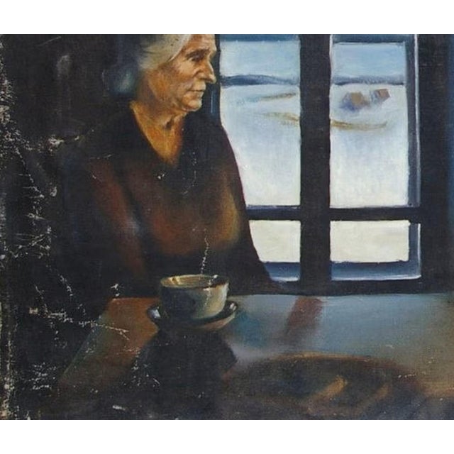 1990s Original Soviet Woman Portrait Oil Painting, Ukrainian Artist Fedotova, 1991 115-135 For Sale - Image 5 of 6